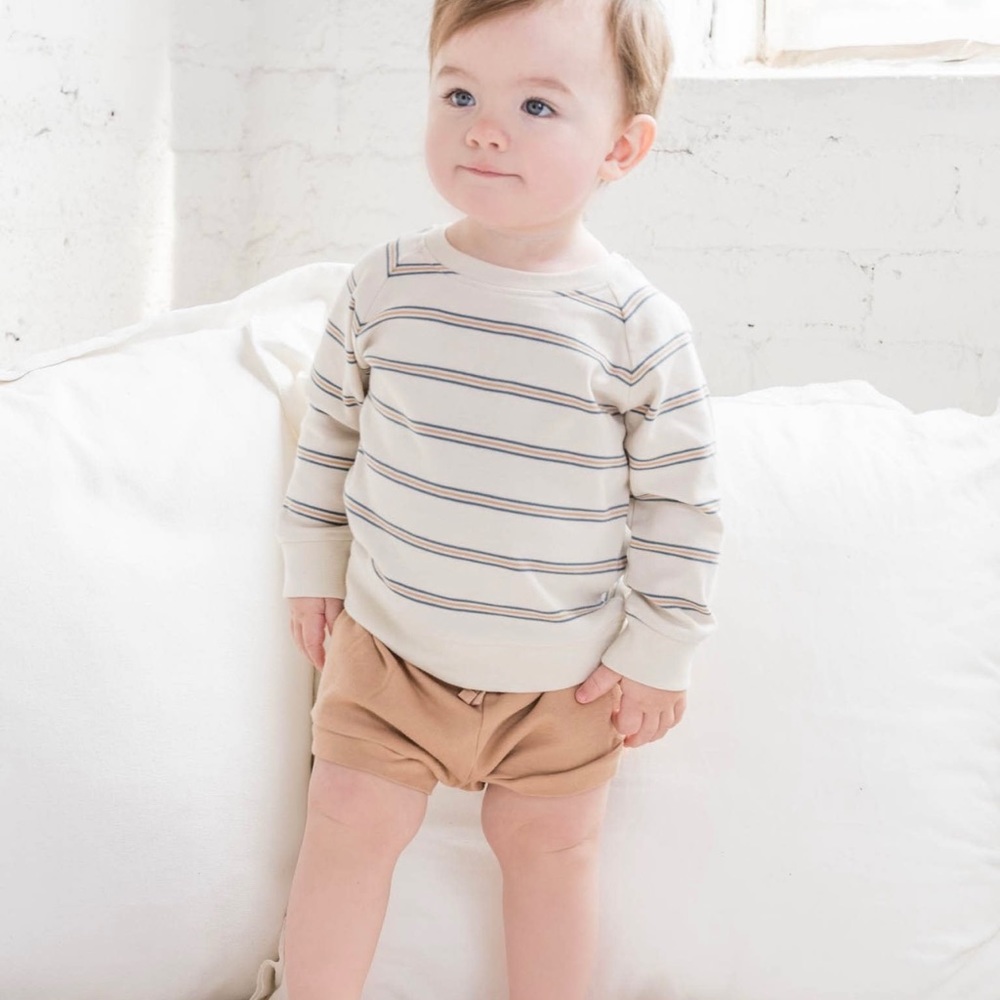 NWT Colored Organics Portland pullover oak stripe/ harbor +tan